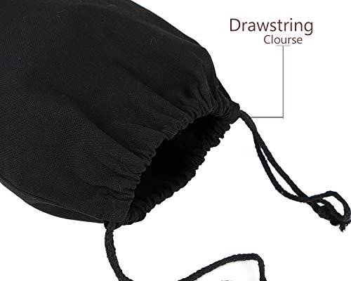 Lanyani 6 Packs Bank Coin Money Cash Bag Sacks, 12" x 17" Canvas Deposit Change Transit Bags with Drawstring, Heavy Duty, Black+Natural - Image 4