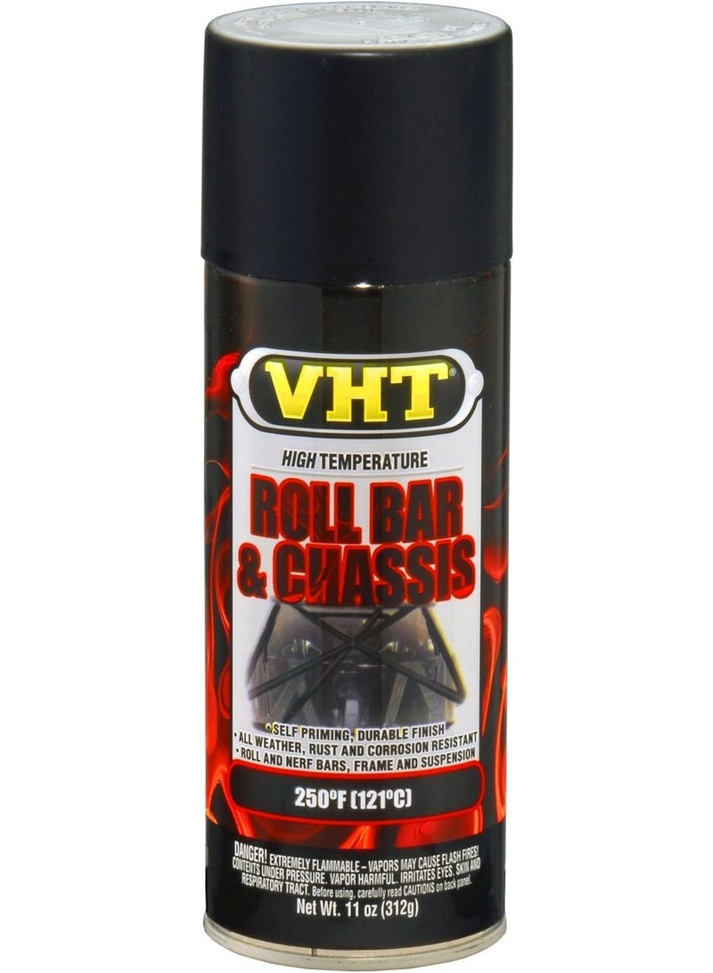 VHT طلاء بار رول و هيكل VHT SP671 - طلاء رذاذ أسود ساتان - علبة رذاذ 11 أونصة - Image 1