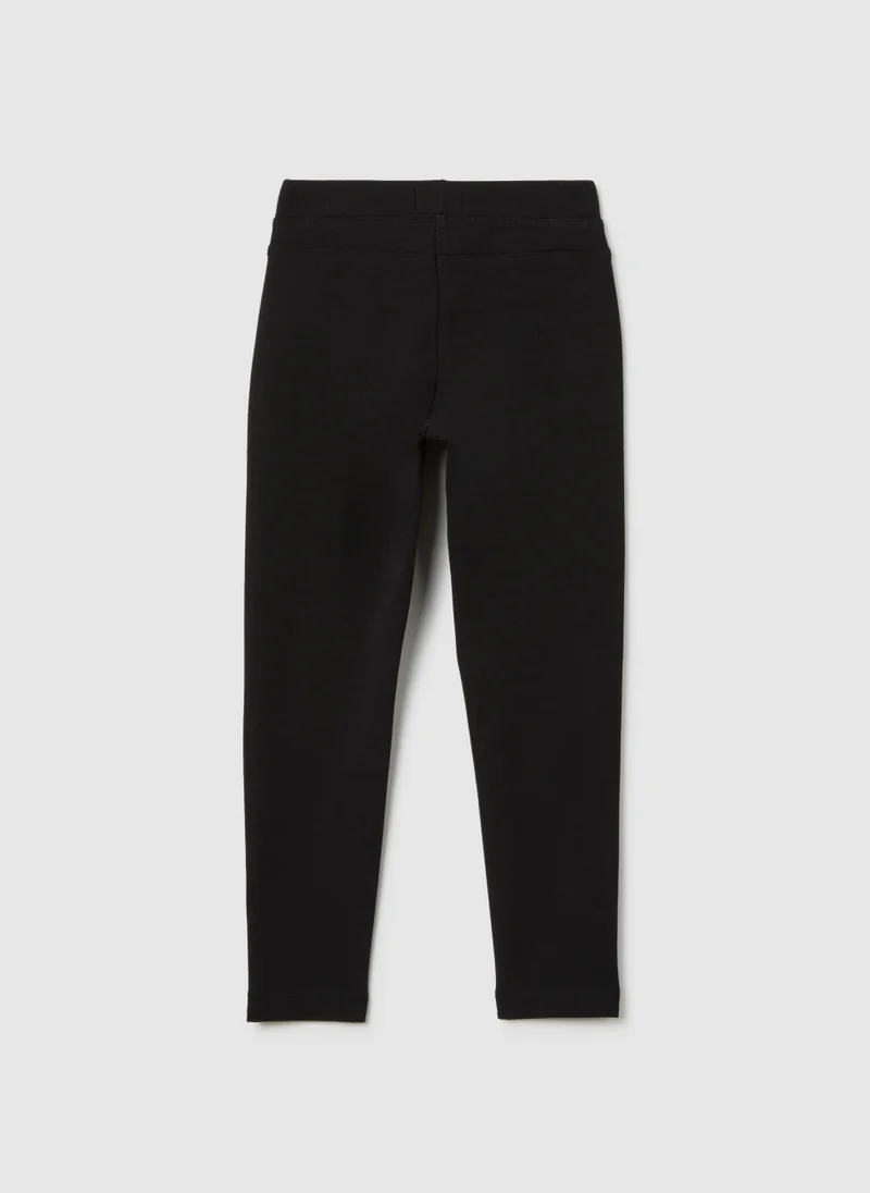 Ovs OVS Girls' Black Stretch Cotton Slim Fit Leggings