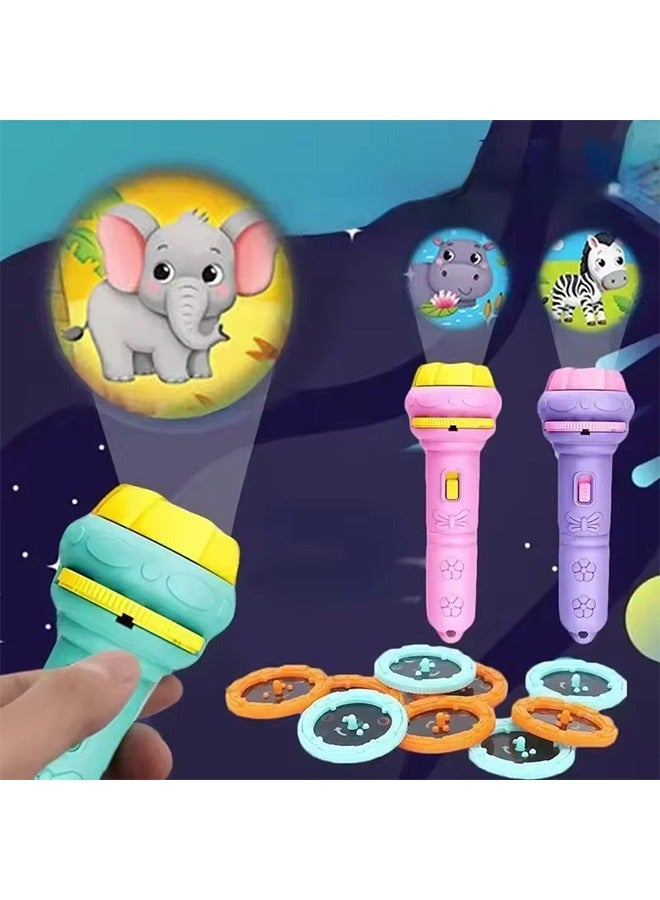 Flash Light Kids,24 Patterns 3 Cards Flash Bedtime Light, Early Educational Toys for Kids, Green - Image 1