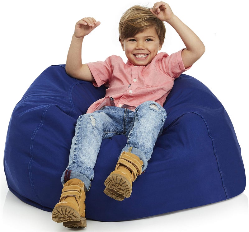 Delmach Bean Bag Chair Cover | Stuffed Animal Storage | 38" Width Extra Large | 100% Cotton Canvas | Double Stitched | Durable Zipper | Fill With Anything Soft | Beans not included - Image 1