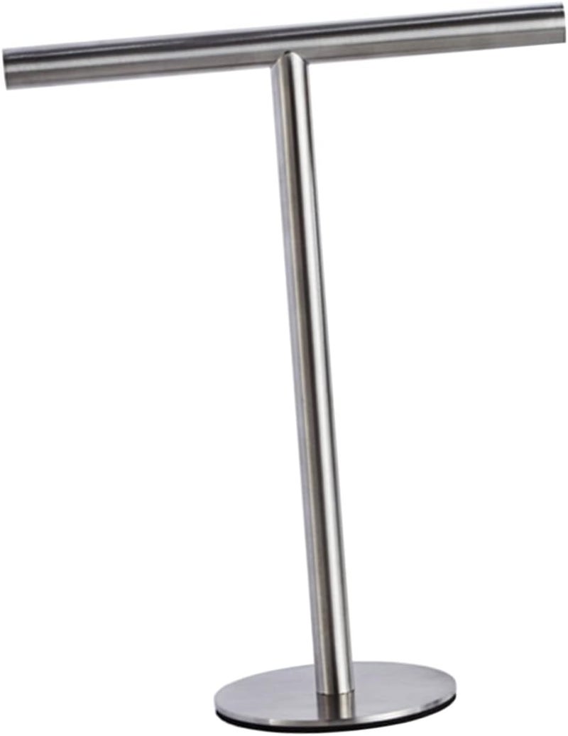 Amosfun Stainless Steel Towel Rack Stand Weighted Base Countertop Towel Holder for Bathroom and Kitchen Easy to Relocate Resistant Design - Image 1