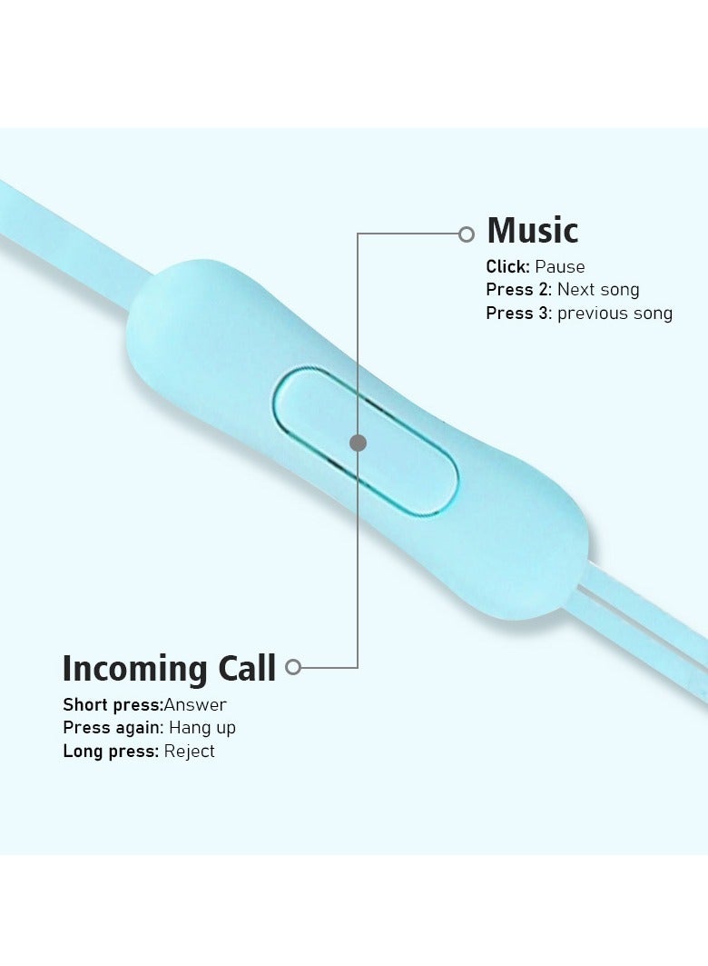 AROAQ 3.5mm Stereo In Ear Headphones, Universal Wired Control Earphone, Comfortable Hifi Sound Sports Music Earbuds, Portable Stylish Wired Headsets With Microphone And Button Control, (1pc, Sky Blue) - Image 4