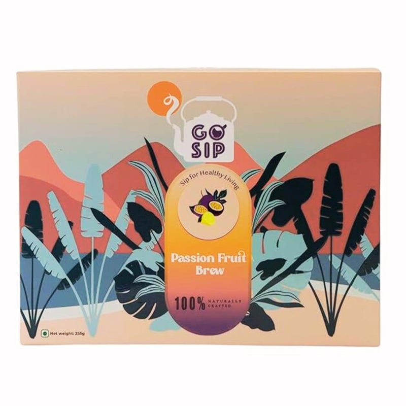GO SIP شاي فواكه الباشن فروت - ساخن وبارد بطعم فاكهي طبيعي ومنعش بدون نكهات صناعية - شاي أعشاب معبأ بالفواكه الاستوائية - عبوة تحتوي على 18 كيساً - Image 1