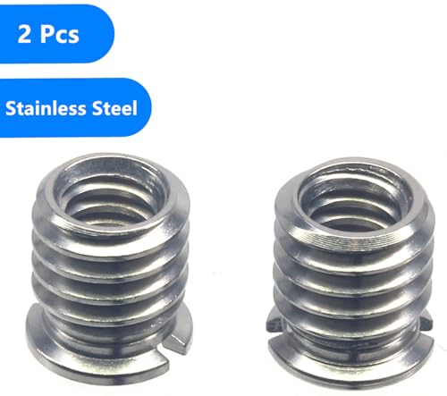 HITHUT Stainless Steel 1/4"-20 Female to 3/8"-16 Male Convert Screw Adapter 2 Pieces 10.5mm Height - Image 4