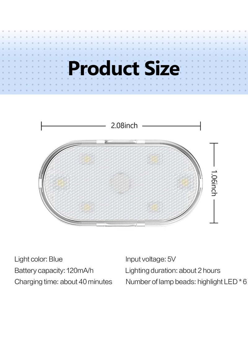 Excefore أضواء LED للسيارة، مصابيح LED داخلية صغيرة محمولة تعمل باللمس مع 6 حبات مصباح LED ساطعة، إضاءة طوارئ للسيارة قابلة للشحن عبر USB (ضوء أرجواني)  - Image 2