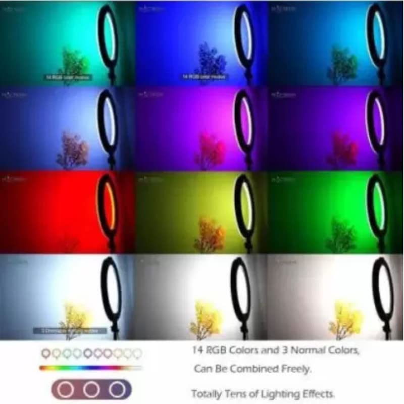 Mabron RGB LED Selfie Ring Light 26cm Spotlight Fill light lamp Makeup Ringlight Remote Adjustable Dimmable Ring Light Lamp - Image 5