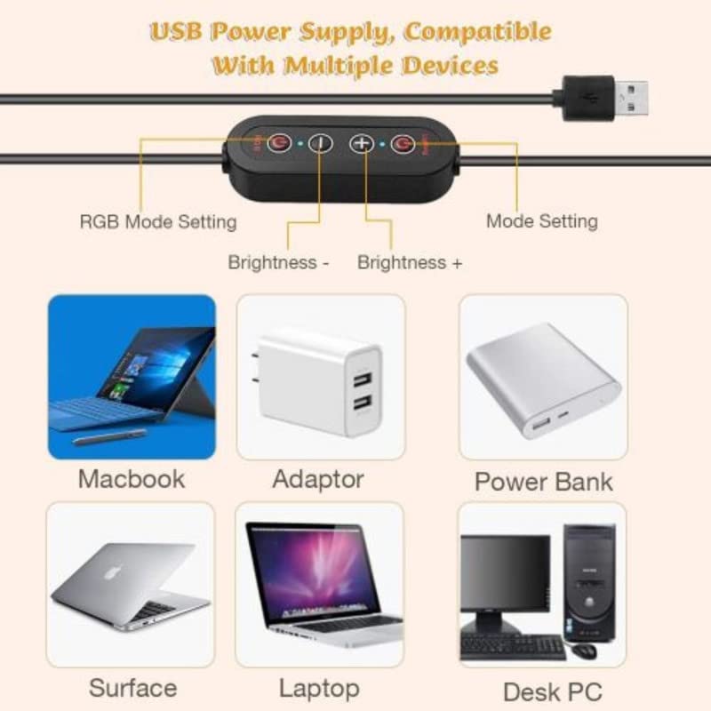 Mabron RGB LED Selfie Ring Light 26cm Spotlight Fill light lamp Makeup Ringlight Remote Adjustable Dimmable Ring Light Lamp - Image 4