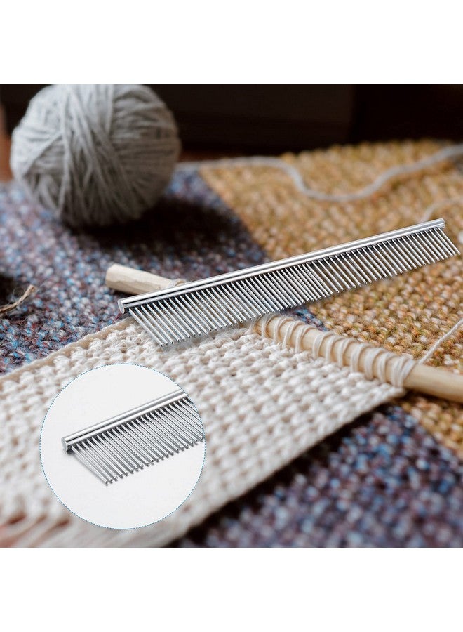 Perthlin 2 Pieces Macrame Comb and Tassel Brush Kit - Stainless Steel Combs for Pet Grooming, Macrame Fringe Cord and Supplies (Silver) - Image 5