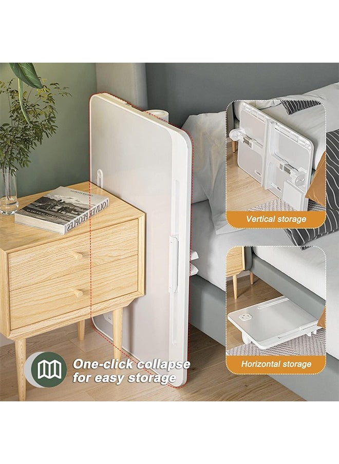 Hihonor - Laptop Table for Bed,Height-Adjustable Angle Tray Table with USB Port/Non-slip Groove/Storage Drawer,Easy to Fold,Suitable for Sofa/Bed - Image 1