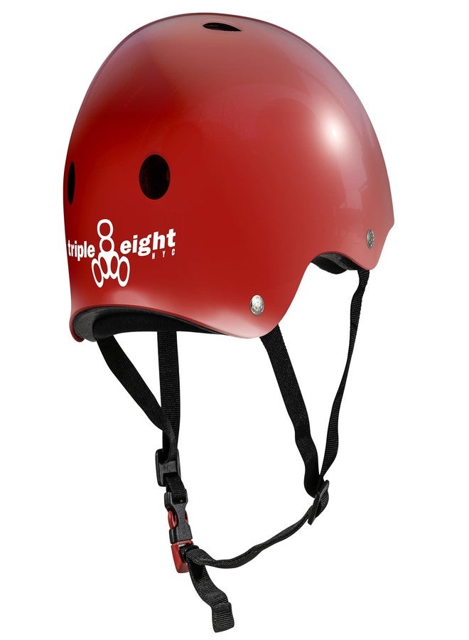 Triple Eight The Certified Sweatsaver Helmet for Skateboarding, BMX, Roller Derby and Roller Skating, S. Red Glossy, XL/XXL - Image 2