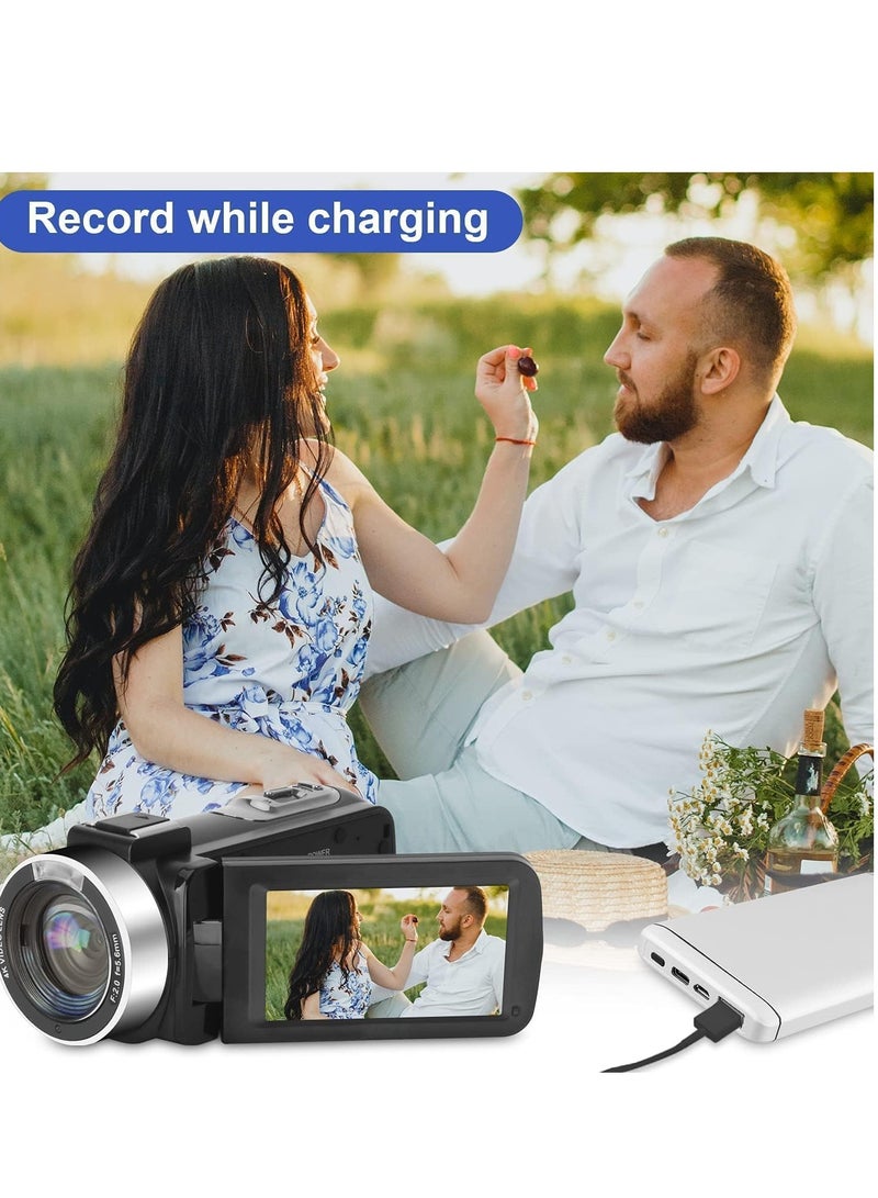 4K 60FPS 48MP Camcorder with Flip Screen, Camcorder Video Camera with WiFi & IR Control, 18x Zoom Recorder,IR Digital Vlogging Camera Kit for YouTube. with 64GB SD Card, Night vision Function (1)  - Image 5
