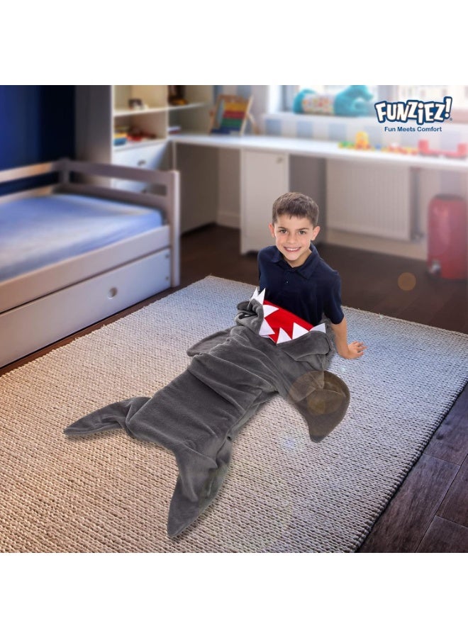 Silver Lilly Animal Tail Blanket - Plush Animal Sleeping Bag Blanket for Kids (Gray Shark) - Image 4