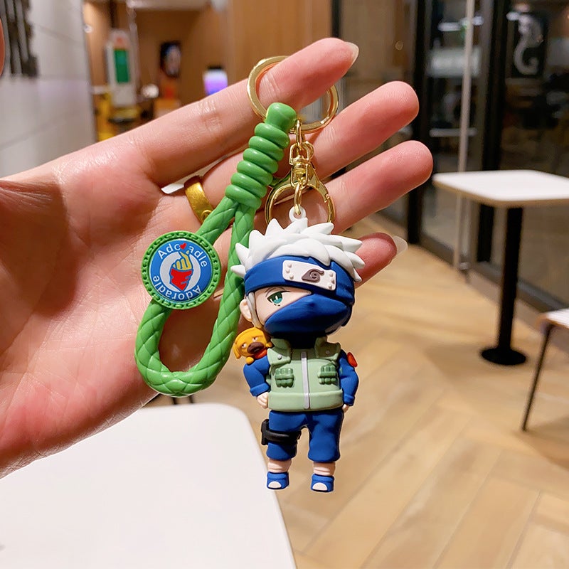 Cartoon Figurine Keychain Doll Bag Charm Car Accessory Couple Gift Naruto-Kakashi