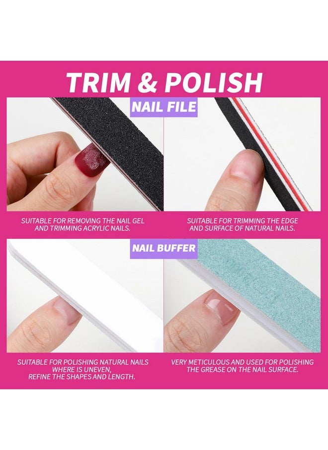 FANDAMEI - FANDAMEI Nail Polish Gel Remover Tools Kit with Nail Clips, 100ml Nail Polish Remover Bottle, 500 Nail Remover Cotton Pad, Nail Brush, Cuticle Pusher/Peeler, 100/180 Nail File,Buffer Block - Image 1