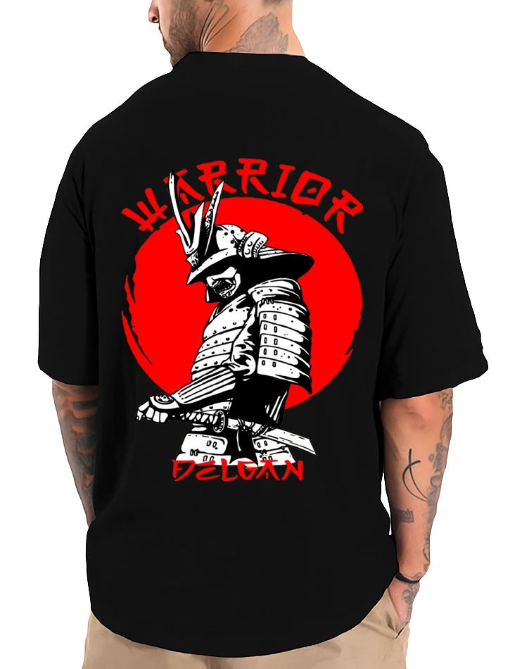 DIVIS Warrior Graphic Black T-Shirt for Men - Image 1
