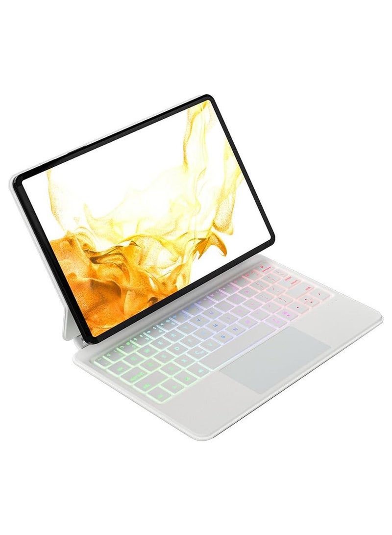 general مناسب لحافظة لوحة المفاتيح ذات الإضاءة الخلفية Samsung Galaxy S9 Plus مقاس 12.4 بوصة، لوحة مفاتيح تحكم ذكية بتقنية البلوتوث بإضاءة خلفية مغناطيسية، وظيفة الارتفاع المغناطيسي، مع فتحة قلم - Image 3