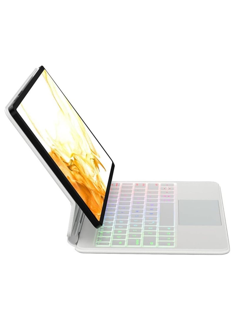 general مناسب لحافظة لوحة المفاتيح ذات الإضاءة الخلفية Samsung Galaxy S9 Plus مقاس 12.4 بوصة، لوحة مفاتيح تحكم ذكية بتقنية البلوتوث بإضاءة خلفية مغناطيسية، وظيفة الارتفاع المغناطيسي، مع فتحة قلم - Image 5