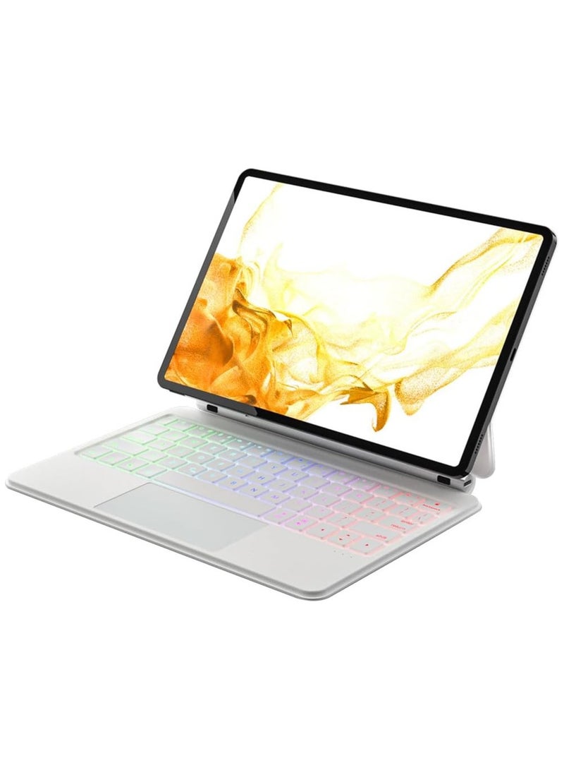 general مناسب لحافظة لوحة المفاتيح ذات الإضاءة الخلفية Samsung Galaxy S9 Plus مقاس 12.4 بوصة، لوحة مفاتيح تحكم ذكية بتقنية البلوتوث بإضاءة خلفية مغناطيسية، وظيفة الارتفاع المغناطيسي، مع فتحة قلم - Image 1