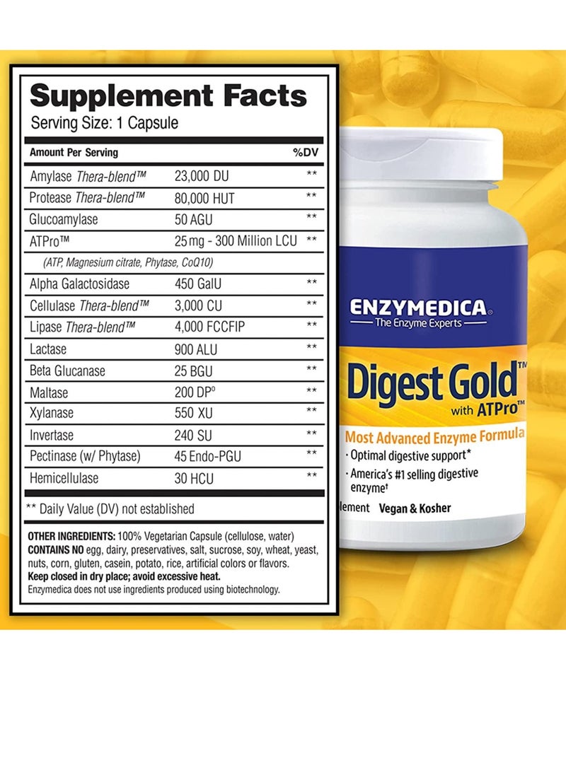 ENZYMEDICA - Enzymedica Digest Gold With ATPro Dietary Supplement Capsules 45's - Image 1