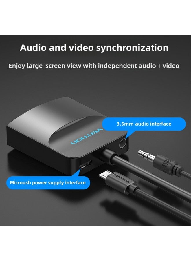 محول Weixun VGA إلى HDMI مع كابل صوت HD محول شاشة العرض محول العرض - اللون: أسود إصدار Pvc - طول الخط: 15 سم - Image 4