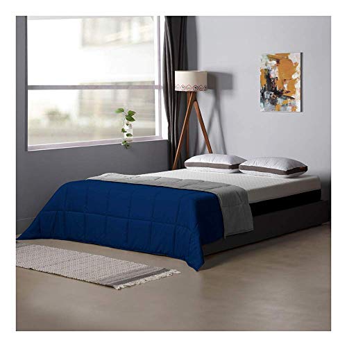 Sleepyhead 220 GSM Microfiber Reversible Comforter - Double Bed (90″x100″) Royal Blue & Ash Grey | All-Season Soft, Ultra-Cozy Quilt Blanket - Image 4