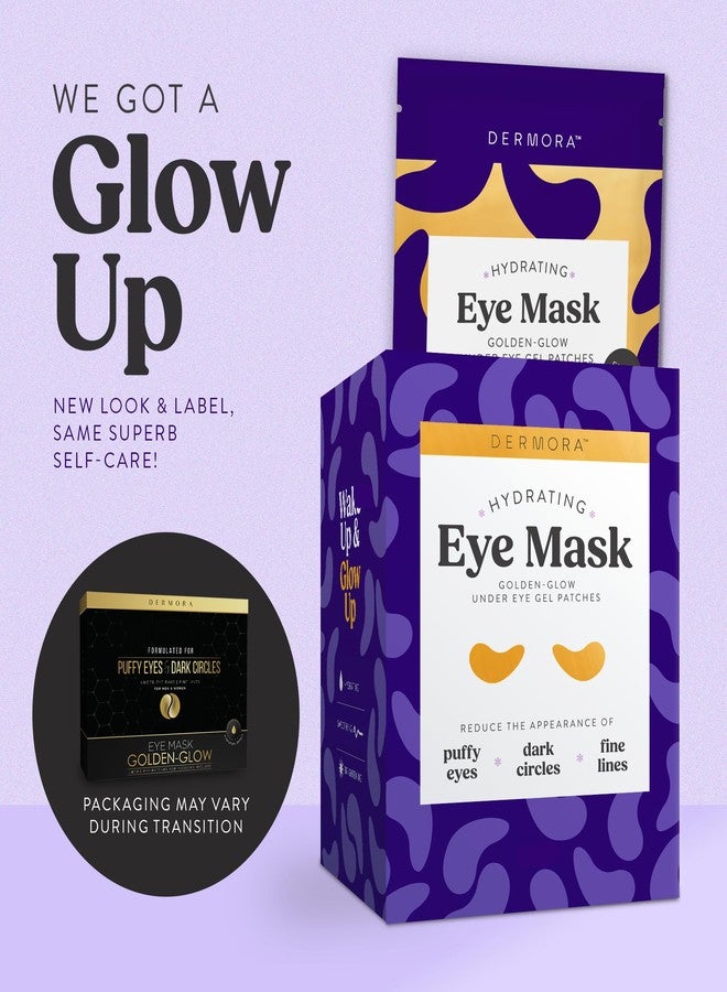 DERMORA Golden Glow Under Eye Patches (100 Pairs Eye Gels) - Rejuvenating Treatment for Dark Circles, Puffy Eyes, Refreshing, Revitalizing, Travel, Wrinkles - Image 2