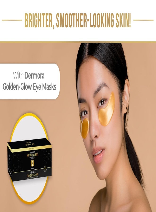 DERMORA Golden Glow Under Eye Patches (100 Pairs Eye Gels) - Rejuvenating Treatment for Dark Circles, Puffy Eyes, Refreshing, Revitalizing, Travel, Wrinkles - Image 3