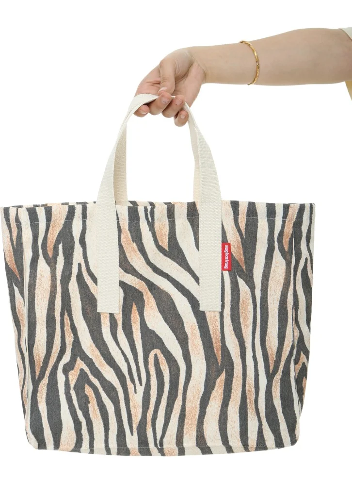 Baghashtag Leopard Printed Gabardine Cloth Bag