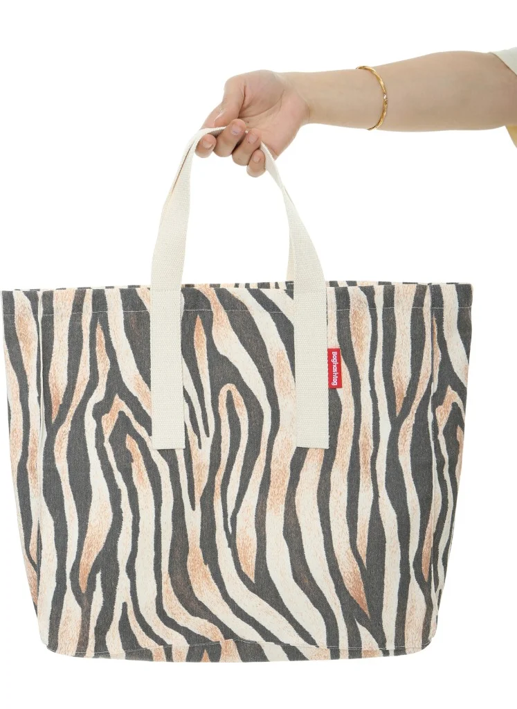 Baghashtag Leopard Printed Gabardine Cloth Bag
