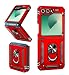 ONOLA Phone for Galaxy Z Flip 7 FE CaseGalaxy Z Flip 6 Case with Hinge Protection and 360Rotate Ring Magnetic Kickstand MilitaryGrade Phone Case Red - Image 2