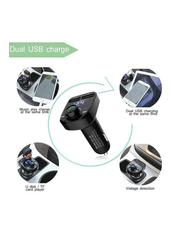 مشغل وجهاز إرسال FM للسيارة بخاصية البلوتوث بدون استخدام اليدين مع شاحن USB - Image 5