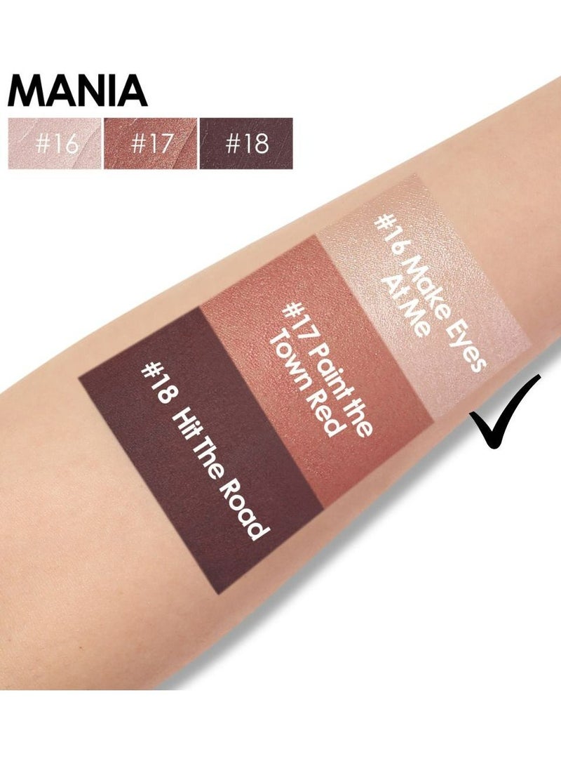 فوكالور مجموعة ألوان ظلال العيون لا تجعد ولمعة ومطفأة اللمعة مع فرشاة إسفنجية مزججة ، كريم ملمس ناعم ، قلم تمييز العيون يدوم طويلاً مقاوم للماء ، عصا مبيضة للعيون # 16 - Image 4