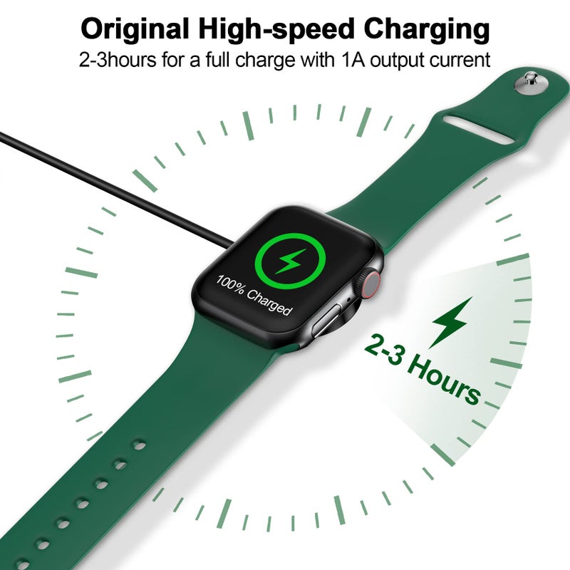 xiwxi ðŸðŸŽðŸðŸ” ð”ð©ð ð«ðšððžð Magnetic Charging Cable for Apple Watch Charger,[USB C Port] Wireless Charging Cable Compatible with iWatch Series Ultra/10/9/8/7/6/SE/SE2/5/4/3/2[3.3FT/1M],Black - Image 3