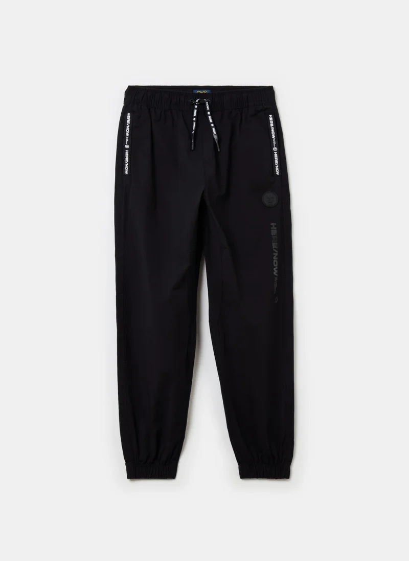 Ovs Parachute joggers with lettering print