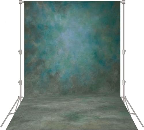 Haboke Abstract Professional Photography Backdrop for Portrait Photo Props Booth Background Photoshoot Studio with Polyester Fabric Roller Pocket on Top 8x12GreenNo Stand - Image 1