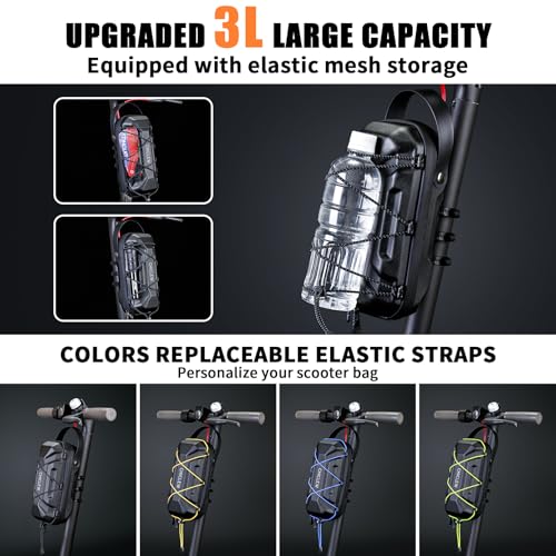 CHICLEW 3L Electric Scooter Bag Waterproof Scooter Storage Bag with Multicolor Drawstrings 3L Large Capacity Scooters Handlebar Bag Compatible with Scooters Bikes Segway Ninebot and NIU - Image 3