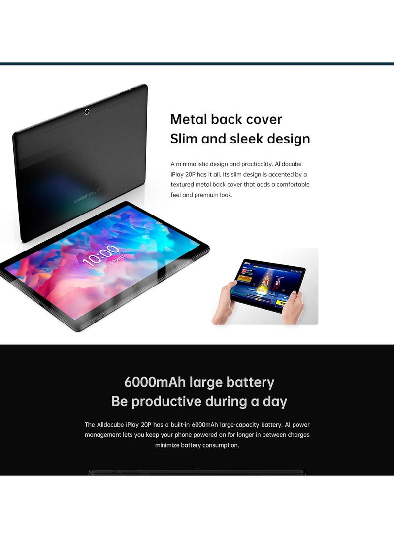 GGOOT 6GB RAM 128GB ROM Gaming Tablet, 10.1In HD Screen Dual Card Dual Standby Black Computer with Eight Core Processor, Support Multimode 4G Network AI Intelligent Image Algorithm Adjustment  - Image 5