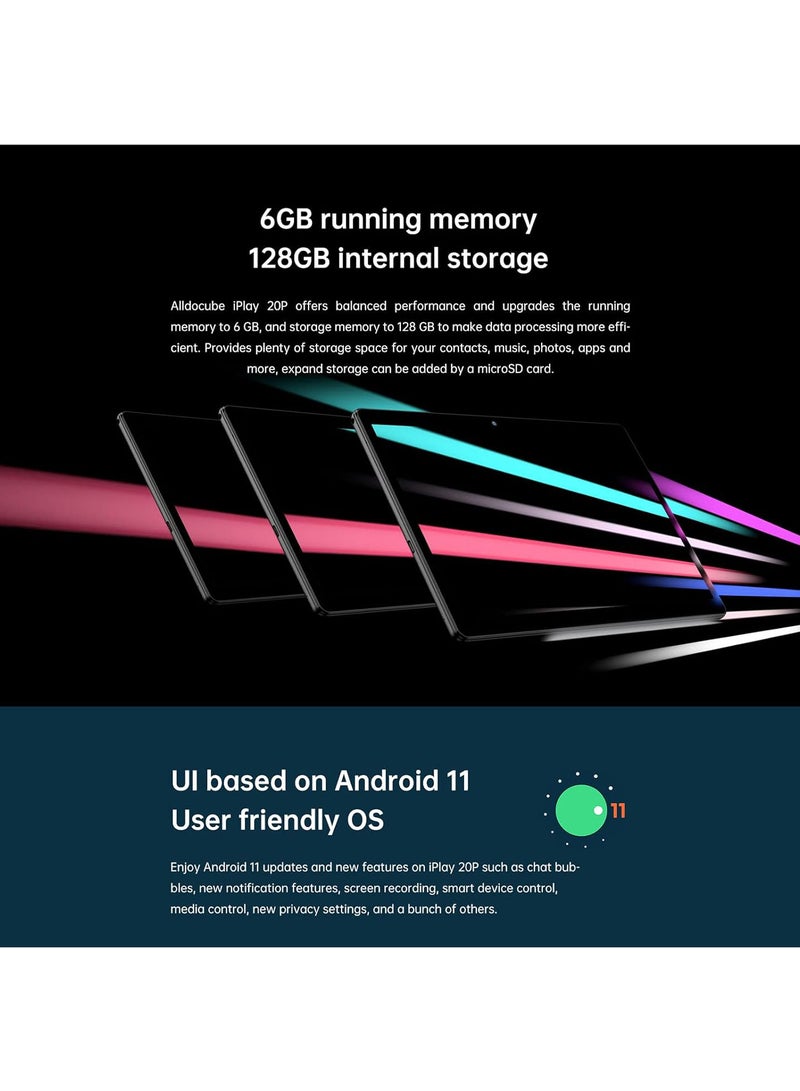 GGOOT 6GB RAM 128GB ROM Gaming Tablet, 10.1In HD Screen Dual Card Dual Standby Black Computer with Eight Core Processor, Support Multimode 4G Network AI Intelligent Image Algorithm Adjustment  - Image 4
