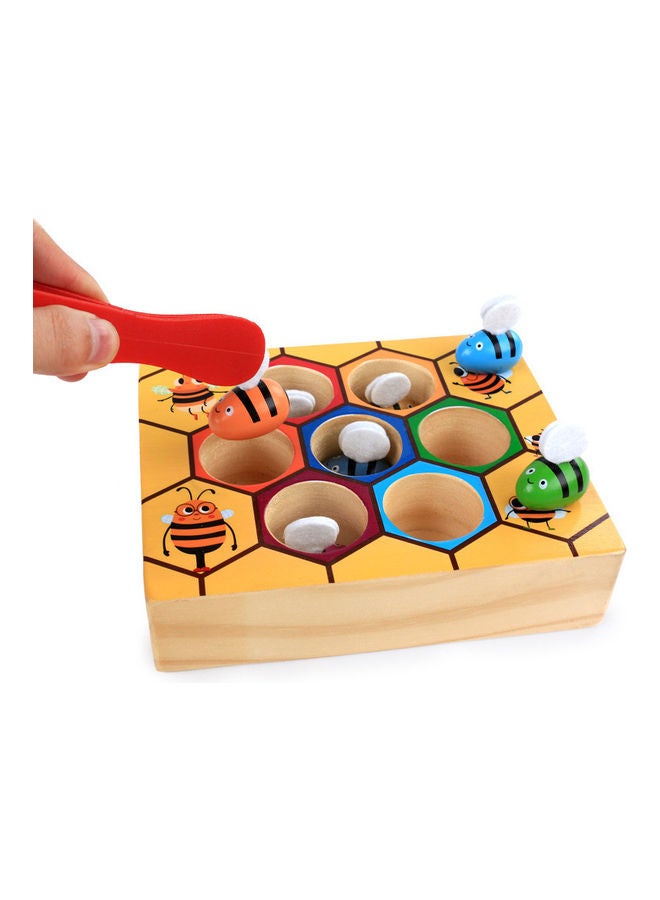 NIBEMINENT Wooden Early Educational Kids Cognitive Toy Beehive Game Multicolour 16.5x13.8x4cm - Image 2