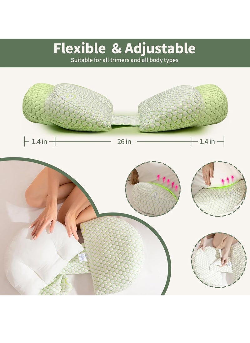 spa luxetique Pregnancy Pillows for Sleeping,Maternity Pillow for Pregnant Women with Removable Pillow Cover,Soft Body Pillow,Adjustable Double Wedge Pillow Support for Back Pain Legs Belly Waist Hip  - Image 5