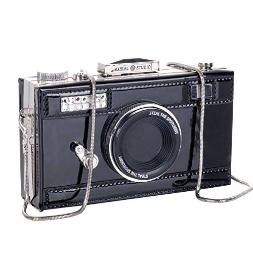 QZUnique Women's PU Film Camera Shaped Snapshot Casual Cross body Shoulder Handbag Purse - Image 2