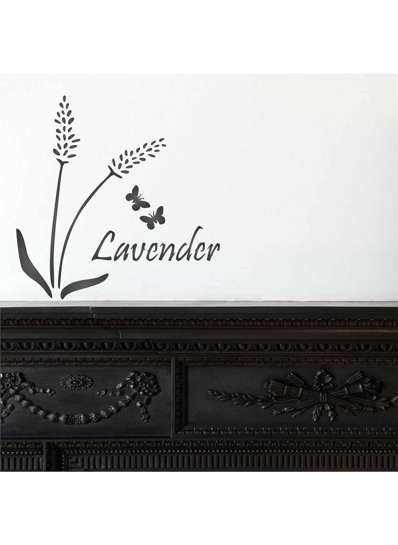 Usnyabni Stencils for Walls: Lavender Stencil, 3 x 3 inch (S) - Vintage Floral Flower Herb Word Stencils for Painting Template  - Image 4