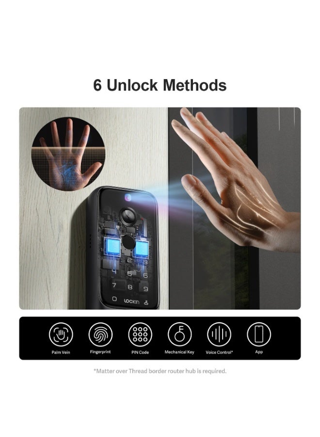 Lockin Veno Plus Palm Vein Recognition Video Smart Lock - Image 3