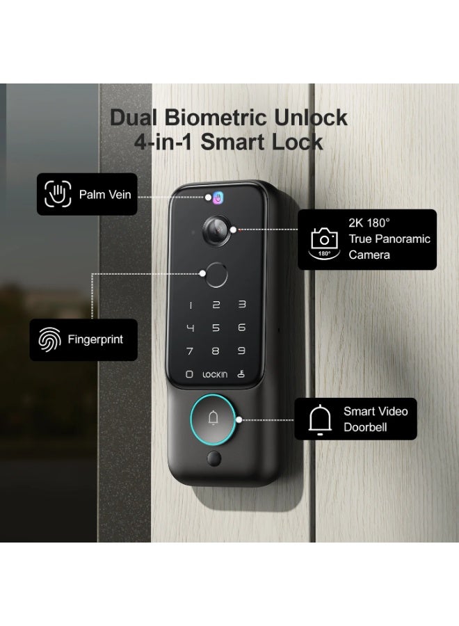 Lockin Veno Plus Palm Vein Recognition Video Smart Lock - Image 2
