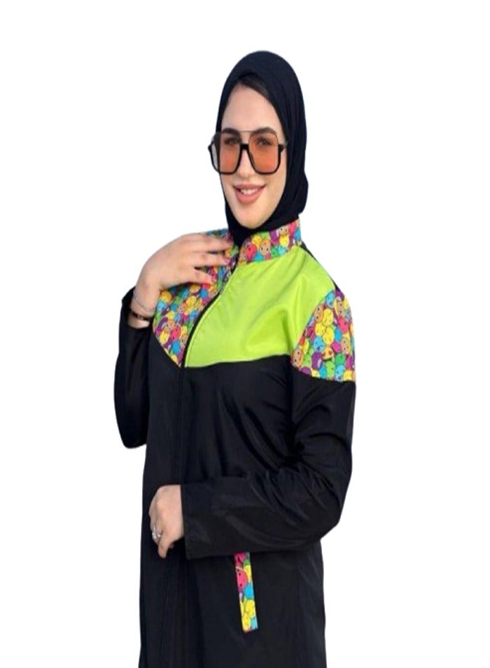 مايوه تونيك طويل بوركيني محجبات - فسفوري  - Image 3