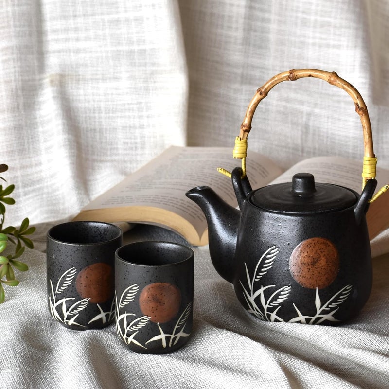 Spaces Inside Devnow Rising Sun 7Piece Tea Set with Gift Box Elegant Floral Design Perfect for Tea Lovers Home Entertaining and Gift Giving - Image 1