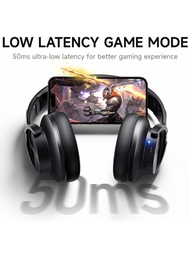 Picun Over Ear Headphones Upgraded Bluetooth V5.3 HiFi Stereo Enclosed Deep Bass No Delay Lightweight 40mm HD Driver Unit 46H Playback/Calling Noise-Canceling - Image 2