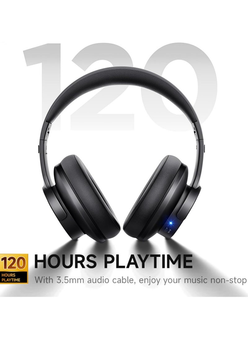 Picun Over Ear Headphones Upgraded Bluetooth V5.3 HiFi Stereo Enclosed Deep Bass No Delay Lightweight 40mm HD Driver Unit 46H Playback/Calling Noise-Canceling - Image 3