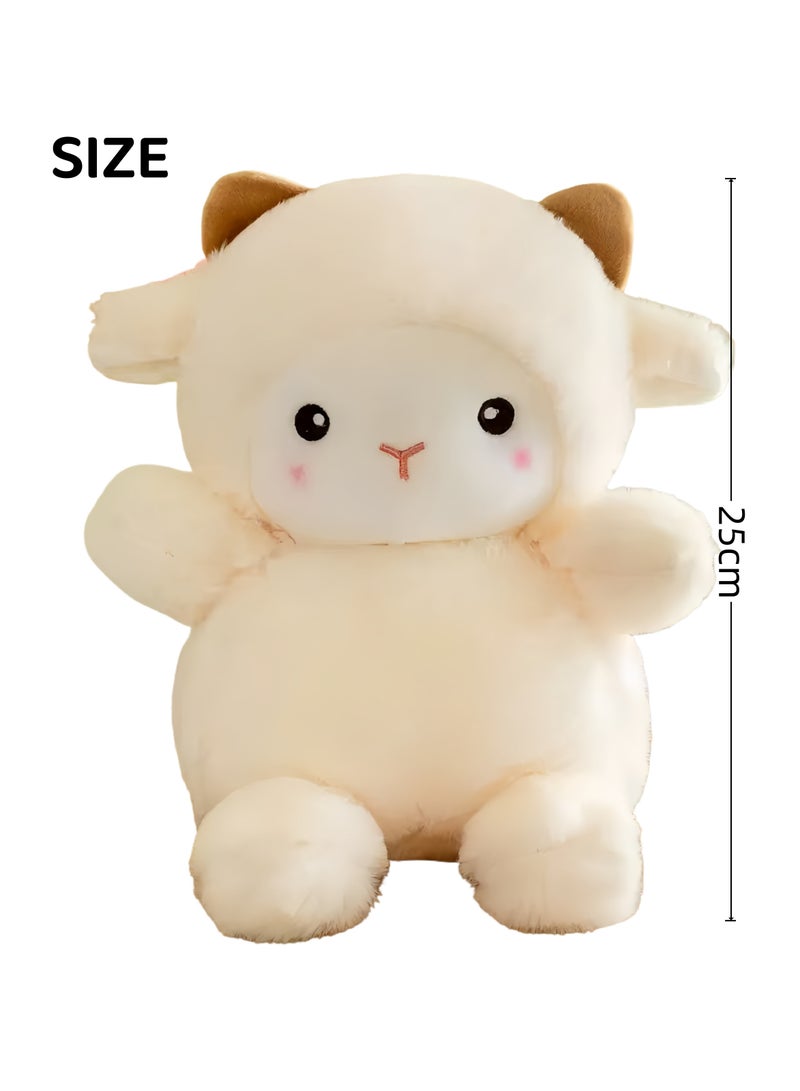 25cm Super Cute Fluffy Lamb Plush Toy - Adorable Children's Doll, Perfect Graduation Gift & Birthday Present for Kids - Image 2